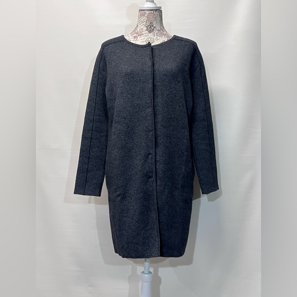 SOLAR Charcoal gray wool and cashmere blend cardigan sweater size M. - Picture 2 of 11